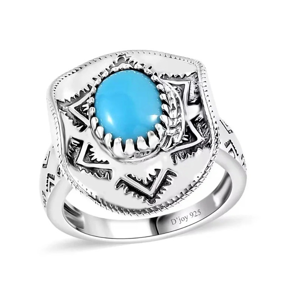 Artisan Crafted Premium Sleeping Beauty Turquoise Cowboy Hat Ring 925 S-5 - Picture 4 of 8